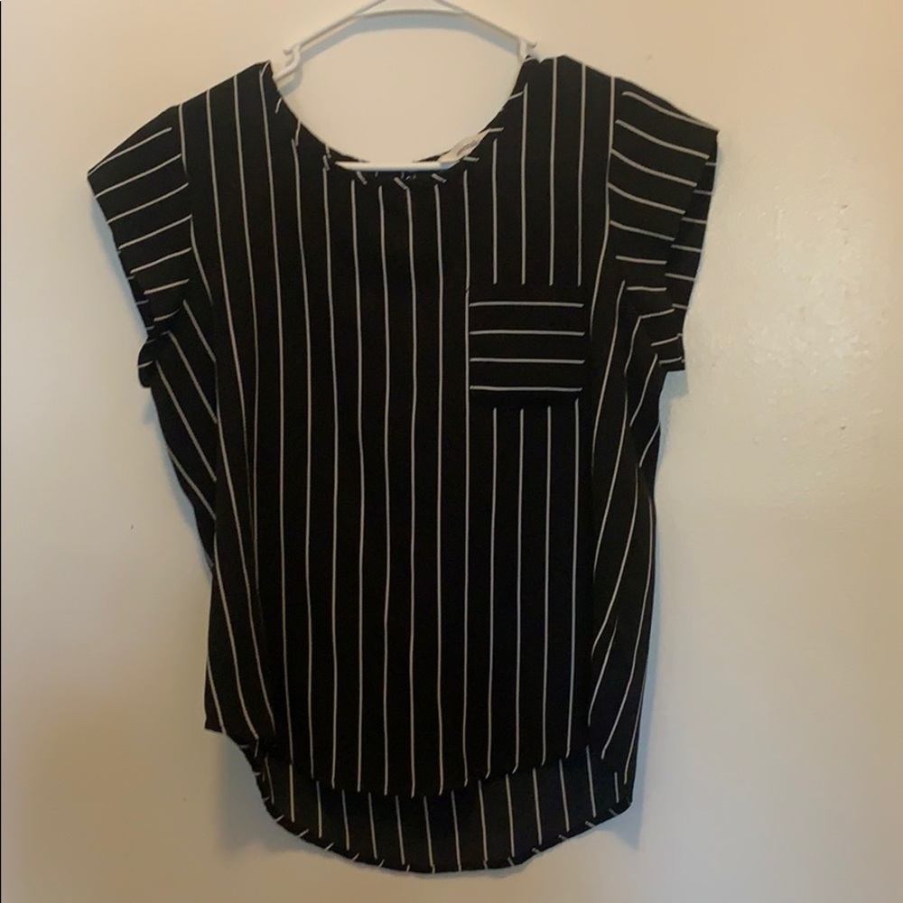 Black and White Blouse